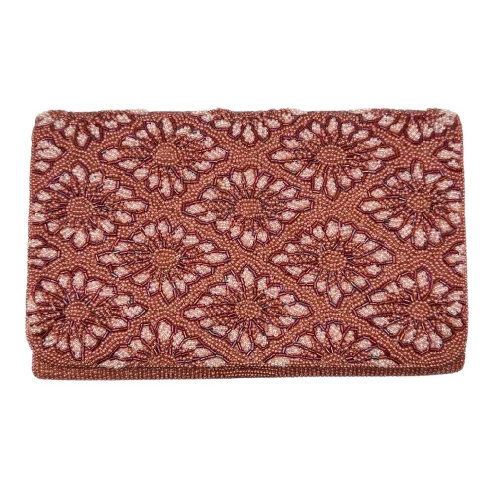 Vintage Beaded Bag Pink Clutch